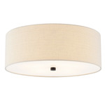 Textile Classic 973 Ceiling Flush Light - Matte Black / Cream