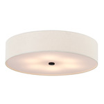 Textile Classic 973 Ceiling Flush Light - Matte Black / Cream