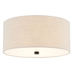 Textile Classic 973 Ceiling Flush Light - Matte Black / Cream