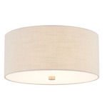 Textile Classic 973 Ceiling Flush Light - Brushed Nickel / Cream