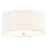 Textile Classic 973 Ceiling Flush Light - Brushed Nickel / White
