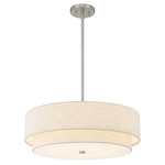 Textile Classic Tiered 9776 Pendant - Brushed Nickel / Cream