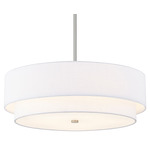 Textile Classic Tiered 9776 Pendant - Brushed Nickel / White