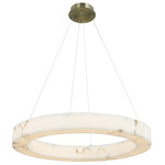LumenAria Medley Ring Pendant - Brushed Brass / Faux Alabaster