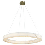 LumenAria Medley Ring Pendant - Brushed Brass / Faux Alabaster