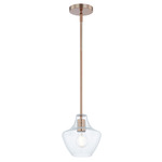 Harlow Pendant - Brushed Brass / Clear Seedy