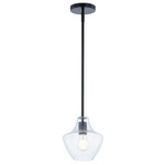 Harlow Pendant - Matte Black / Clear Seedy