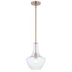 Harlow Pendant - Brushed Brass / Clear Seedy