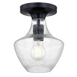 Harlow Semi Flush Ceiling Light - Matte Black / Clear Seedy