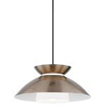 Noreen Pendant - Brushed Brass / Opal