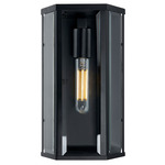 Edgeworth Outdoor Pocket Wall Light - Matte Black / Clear