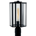 Edgeworth Outdoor Post Light - Matte Black / Clear