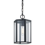 Edgeworth Outdoor Pendant - Matte Black / Clear