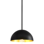 Elias Pendant - Matte Black / Champagne Gold