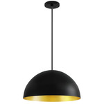 Elias Pendant - Matte Black / Champagne Gold