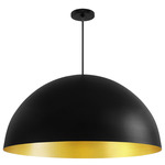 Elias Pendant - Matte Black / Champagne Gold