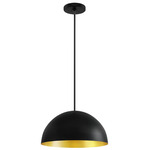 Elias Pendant - Matte Black / Champagne Gold