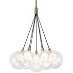 Bolla Chandelier - Brushed Gold / Clear