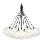 Bolla Chandelier - Black / Clear