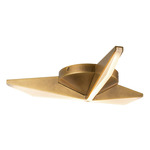 Tachi Ceiling Flush Light - Vintage Brass / Frosted