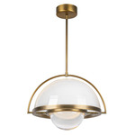 Bowery Pendant - Vintage Brass / Clear