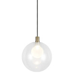 Bolla Mini Pendant - Brushed Gold / Clear