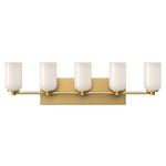 Nola Bathroom Vanity Light - Brushed Gold / Glossy Opal