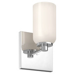 Nola Wall Sconce - Chrome / Glossy Opal