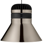 Cordea Pendant - Dark Nickel / Black Leather