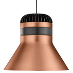 Cordea Pendant - Brushed Rose Gold / Black Leather