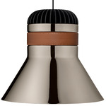 Cordea Pendant - Dark Nickel / Brown Leather