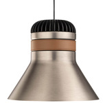 Cordea Pendant - Brushed Dark Nickel / Brown Leather