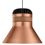 Cordea Pendant - Brushed Rose Gold / Brown Leather