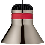 Cordea Pendant - Dark Nickel / Red Leather