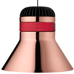 Cordea Pendant - Rose Gold / Red Leather