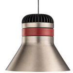 Cordea Pendant - Brushed Dark Nickel / Red Leather