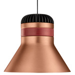 Cordea Pendant - Brushed Rose Gold / Red Leather
