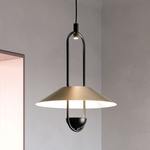 Luppiter Pendant - Matte Black / Brushed Pure Gold