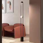 Luppiter Sphere Floor Lamp - Matte Black / Alabaster