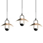 Luppiter Linear Multi Light Pendant - Matte Black / Brushed Pure Gold