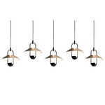 Luppiter Linear Multi Light Pendant - Matte Black / Brushed Pure Gold