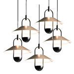 Luppiter Round Multi Light Pendant - Matte Black / Brushed Pure Gold