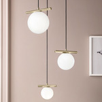 Posy Pendant - Brushed Brass / Opal White