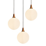 Tee Round Multi Light Pendant - Golden Copper / Murano Triplex