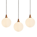 Tee Linear Multi Light Pendant - Golden Copper / Murano Triplex