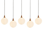 Tee Linear Multi Light Pendant - Golden Copper / Murano Triplex