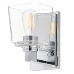 Cubos Wall Sconce - Polished Chrome / Clear