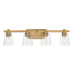 Cubos Bathroom Vanity Light - Natural Aged Brass / Clear