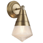 Hargreaves Wall Light - Natural Aged Brass / Prairie Rib Frost