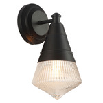 Hargreaves Wall Light - Black / Prairie Rib Frost